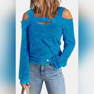 Full Size Cutout Cold Shoulder Blouse